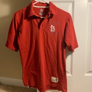 Red St. Louis Cardinals short sleeve polo shirt